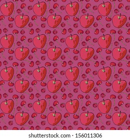 decorative beautiful seamless pattern with fruits
