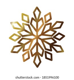 icono decorativo hermoso copo de nieve sobre fondo blanco, estilo gradiente, ilustración vectorial