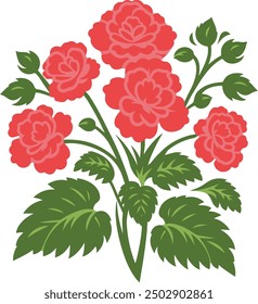 Decorative Begonia flowers symbol, Nature's artistry blooms in the delicate petals of a begonia.