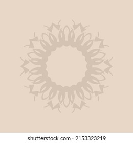 Dekorativer beiger Hintergrund mit ornamentalem, kreisförmigem Muster. Kartenvorlagendesign. Vektorgrafik.