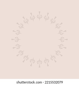 Fondo beige decorativo con motivos circulares ornamentales. Diseño de plantilla de tarjeta. Ilustración vectorial.