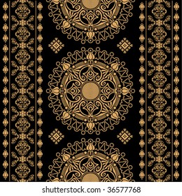 decorative beige symmetric decorative pattern on a black background