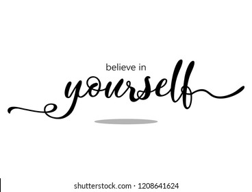 Decorative Believe Yourself Text Stock Vector (Royalty Free) 1208641624 ...