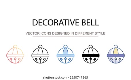 Decorative Bell icon design with white background stock illustration