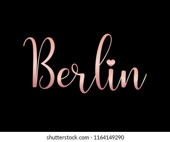Decorative Berlin Text, Black and Pink Design 