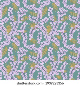 Decorative berries. Seamless pattern for printing. Seamless flowers. Abstraction.