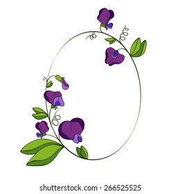 decorative berry oval frame with contour