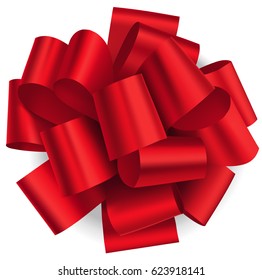 Gran arco rojo decorativo aislado en blanco. Ángulo circular vectorial para la decoración de páginas