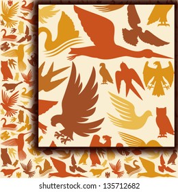 decorative bird background (seamless pattern)