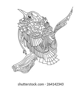 Decorative bird. Elements for cards, gifts, crafts, invitation, showcase.Vector  illustration.