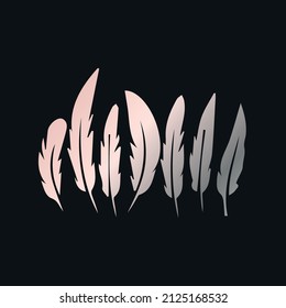 decorative bird fluffy feathers. Vector illustration
