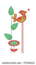 decorative bird with a heart