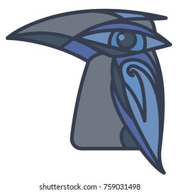 Decorative bird icon. Vector illustration.