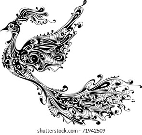 decorative bird isolated on white background
