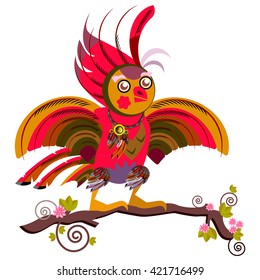 Decorative bird on a white background