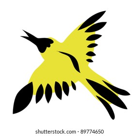 decorative bird silhouette, vector illustration