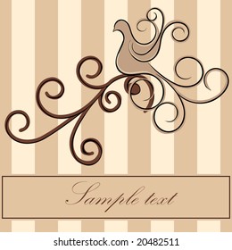 Decorative bird with swirls