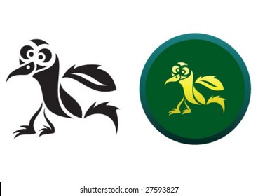 Decorative Bird symbol shape in black
