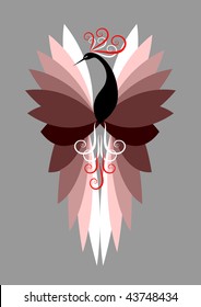 Decorative bird. Vector illustration.