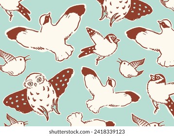 Decorative Birds Illustration pattern.
Separate elemnts, perfect for print, greeting cards, textile, wrapping paper.