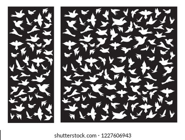 Decorative birds laser cut panel