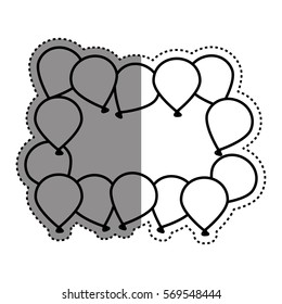 Decorative Birthday balloons icon vector illustration graphic design
