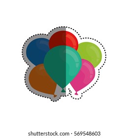 Decorative Birthday balloons icon vector illustration graphic design