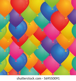 Decorative Birthday balloons icon vector illustration graphic design