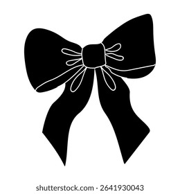 Decorative black bow design with intricate details and a sophisticated appearance