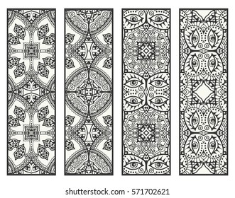 Printable Bookmark Book Coloring Set Black Stock Vector (Royalty Free ...