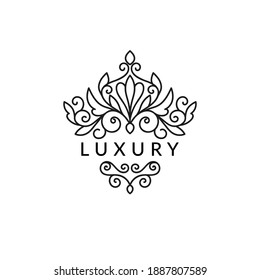Marco negro decorativo con ornamento vectorial. Elementos elegantes y clásicos. Se puede usar para la joyería, la belleza y la industria de la moda. Ideal para logotipo, emblema, fondo o cualquier idea deseada.