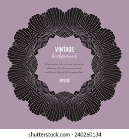 Decorative black hand drawn frame. Beautiful vector card.