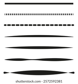 Decorative black lines. Thin and thick edges. Minimal linear pattern. Vector illustration.