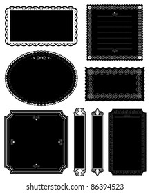 decorative black ornate blank frames isolated on white