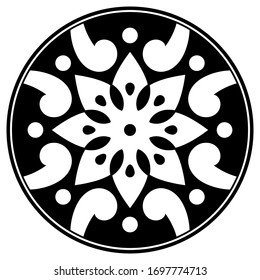 Decorative Black Outline Art Round Symbol Stock Vector (Royalty Free ...