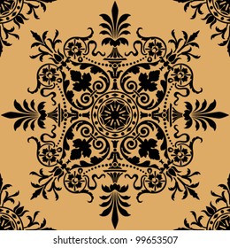 decorative black pattern on a beige background