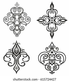 Decorative black pattern on a white background