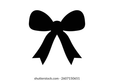 Decorative Black Ribbon Knot Vector Clipart, decoration bow tie ribbon, bow black silhouette ribbon knot, black bow icons and symbols, black silhouette wedding ribbon