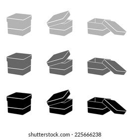 Decorative black and silver boxes