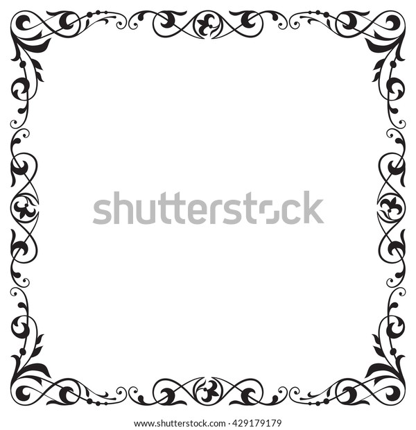 Decorative Black Square Frame Corner Vignette Stock Vector (Royalty ...