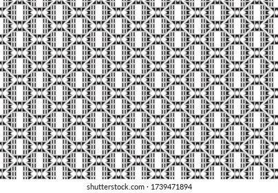 Formas cuadradas negras decorativas en un patrón repetitivo diagonal en un fondo blanco