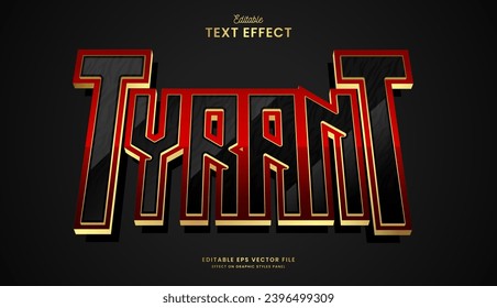 decorative black tyrant editable text effect vector design