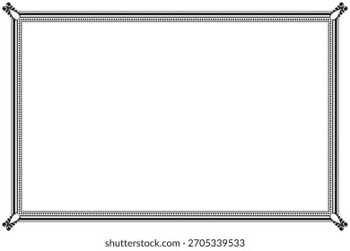 Elemento decorativo de borda de quadro preto vintage para certificado ou diploma. 1229