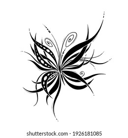 Decorative Black and White Butterfly fantasy art