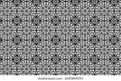 Patrón inconsútil blanco y negro decorativo del círculo, ilustrador de la decoración, patrón inconsútil, fondo,