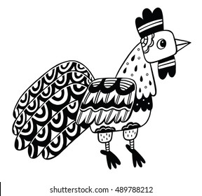 decorative black and white cock