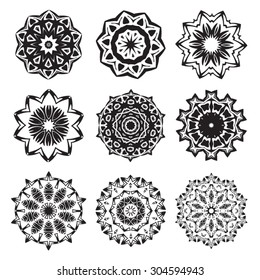 Decorative Black White Design Elements Stock Vector (Royalty Free ...