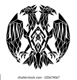 decorative black and white double-headed eagle