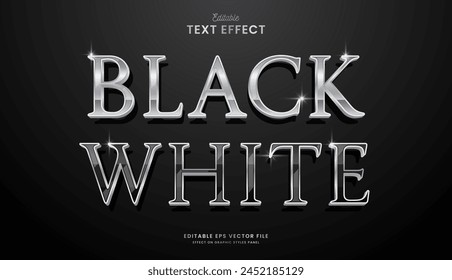 decorative black and white editable text effect vector design