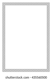 Decorative black and white frame, Arabic, oriental style. A4 page format.